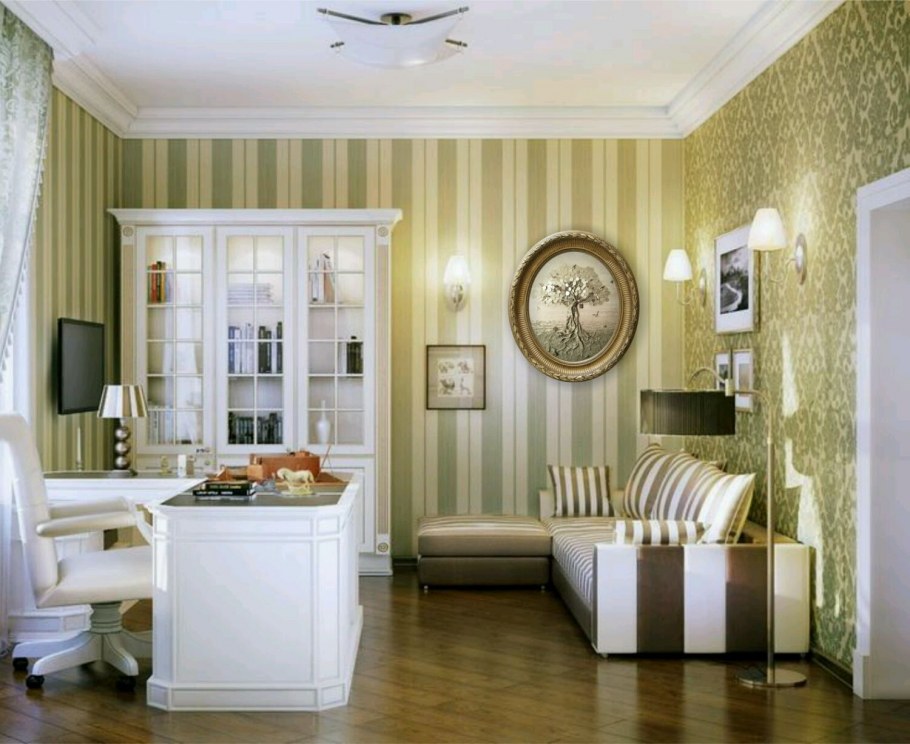 Полосатые стены в интерьере