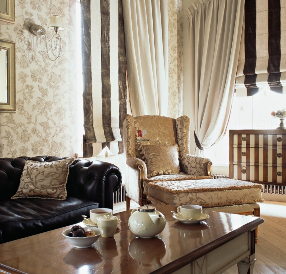 Обои в полоску в интерьере