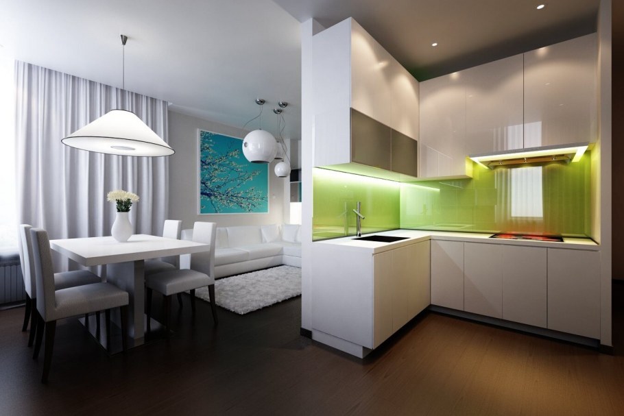 Желтый кухонный гарнитур