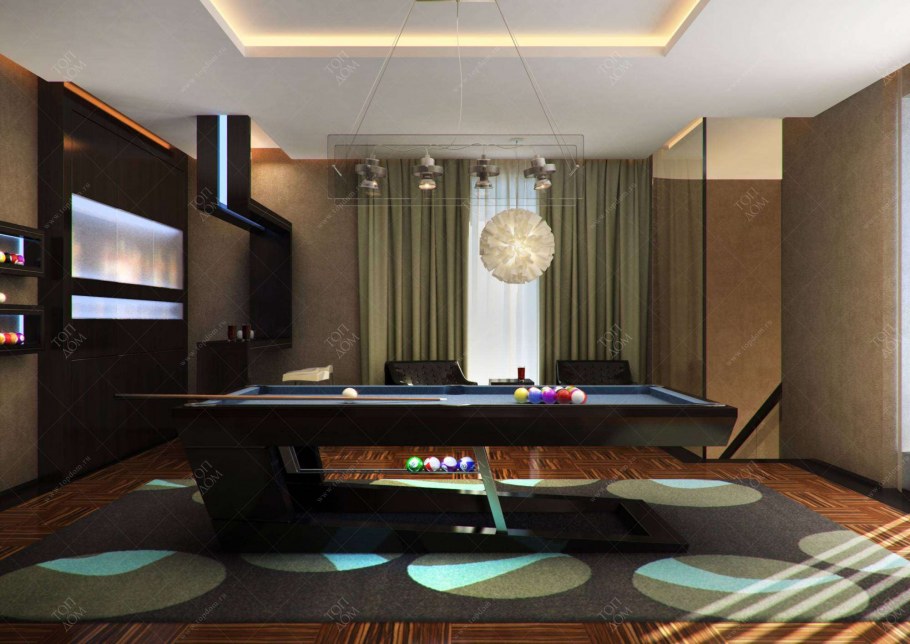 Отделка стен в бильярдной комнате