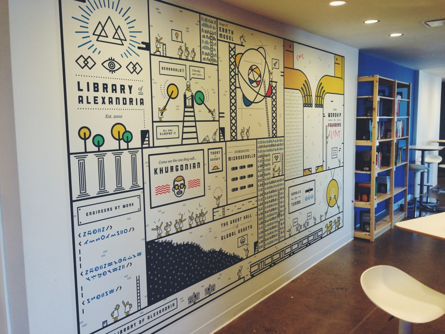 Дизайн стен в библиотеке