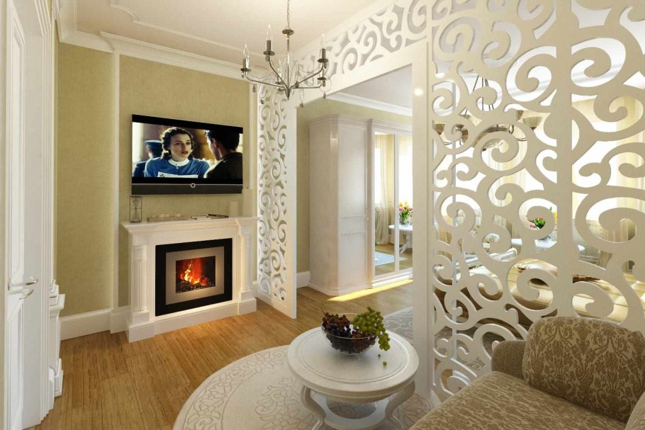 Камин Vision 60 log led Royal Flame в интерьере