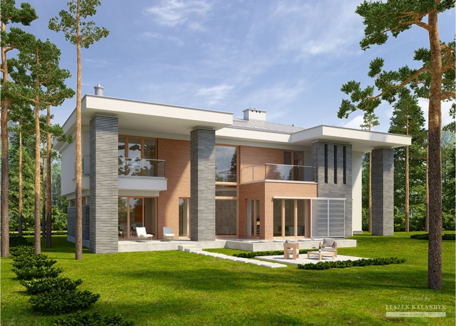 Монолитный дом с плоской крышей