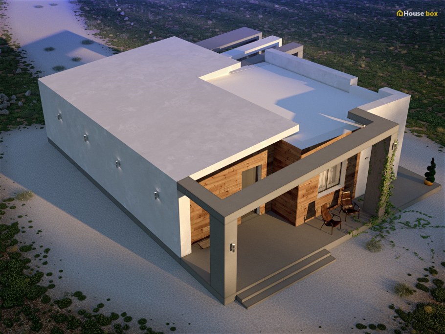 Дом с плоской крышей вид сверху