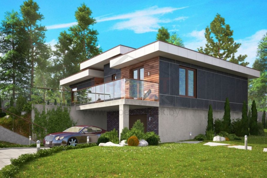 Монолитные дома с плоской крышей