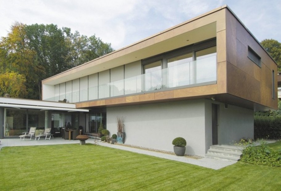 Дом с плоской крышей монолит