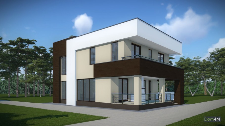 Дом с плоской крышей монолит 170 м