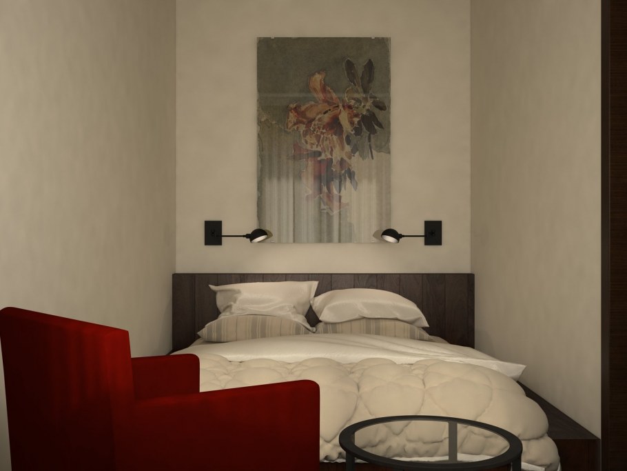 Спальня в оливково бежевых цветах