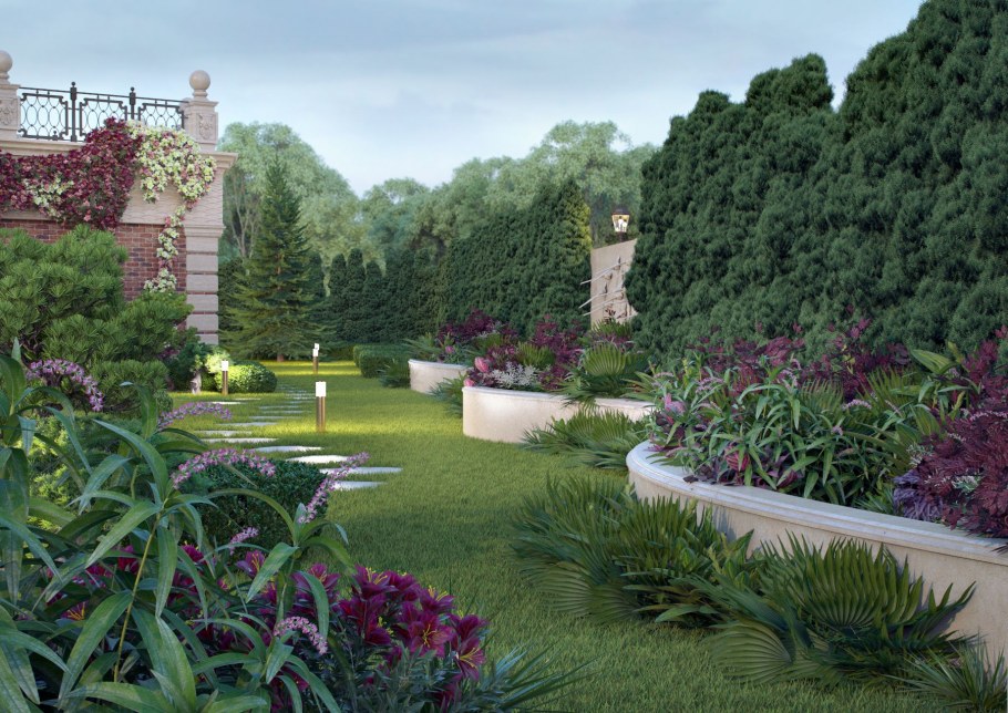 Современная планировка участка