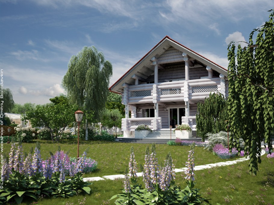 Ландшафт в стиле русская усадьба