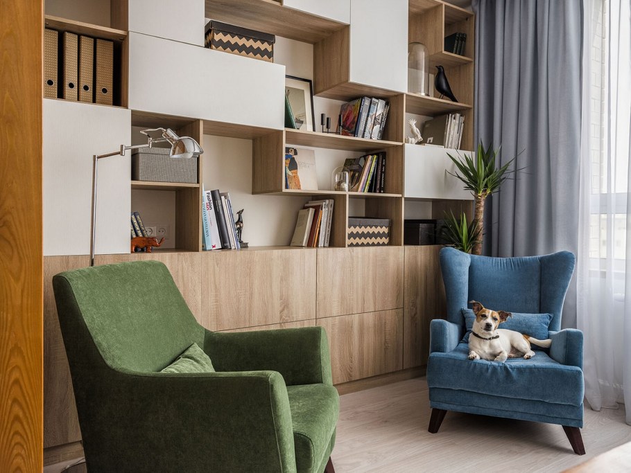 Интерьер библиотеки в квартире