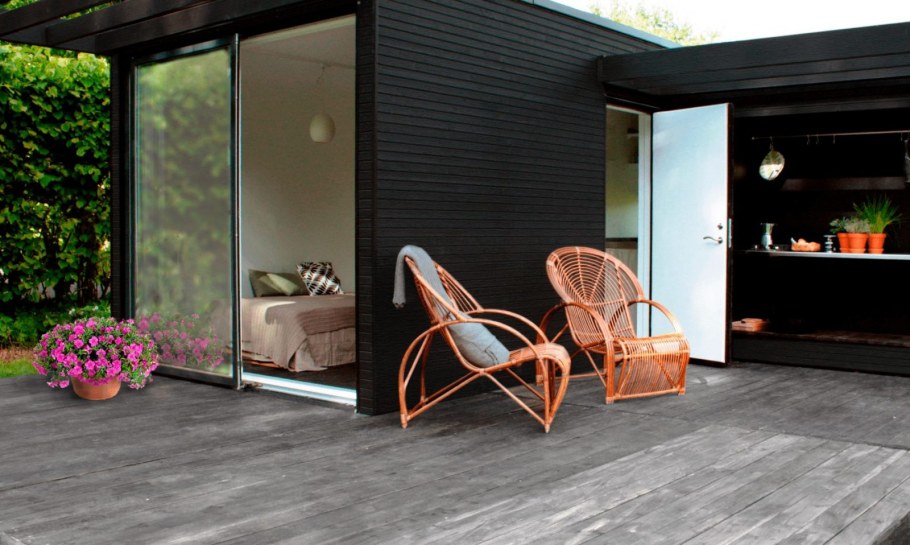 Патио из дерева в скандинавском стиле