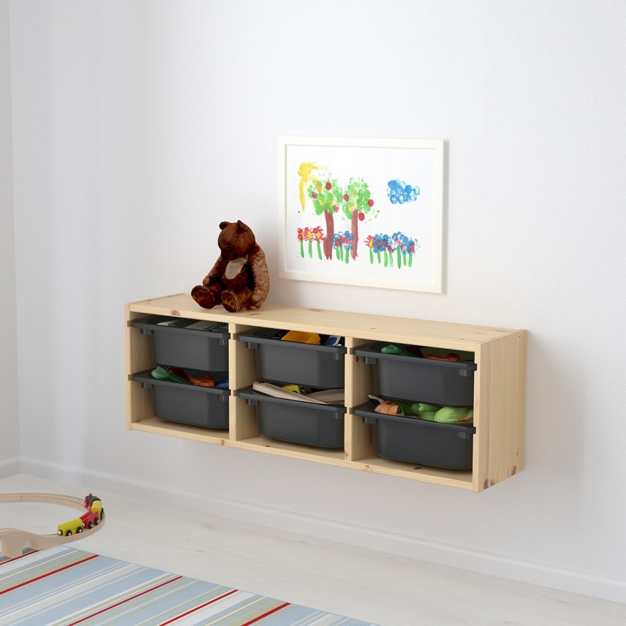 ТРУФАСТ комбинация д/хранения+контейнеры, белый, белый, 99x44x56 см