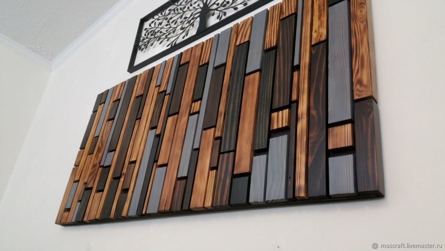 Деревянные планки в интерьере