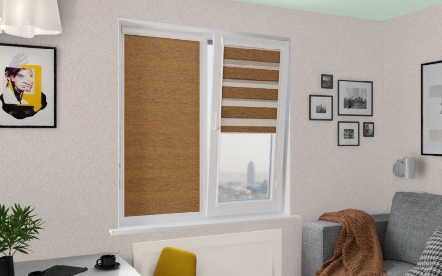 Рулонные шторы LMDECOR день-ночь Сити 61х160 см