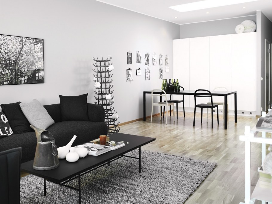 Коллаж современного интерьера в серых тонах