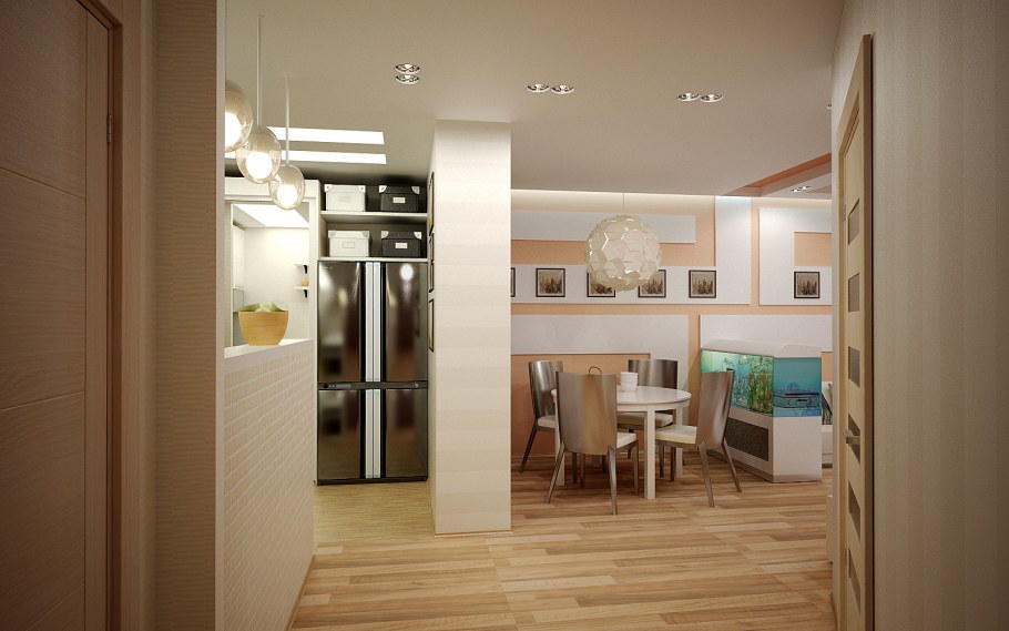 Светло серая прихожая