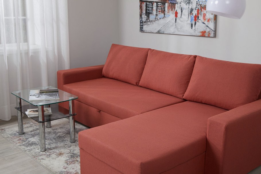 Гостиная в оранжевом цвете