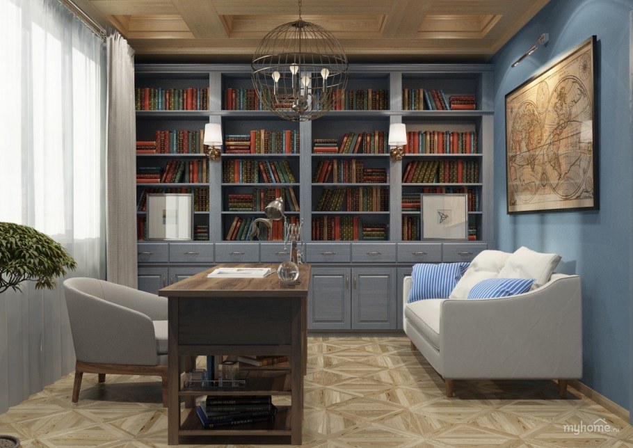 Комната с книжными полками