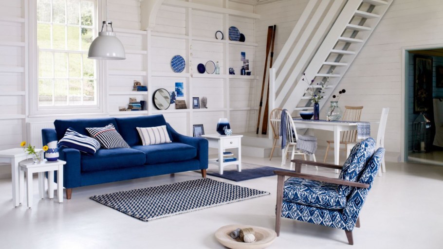 Синий цвет в интерьере