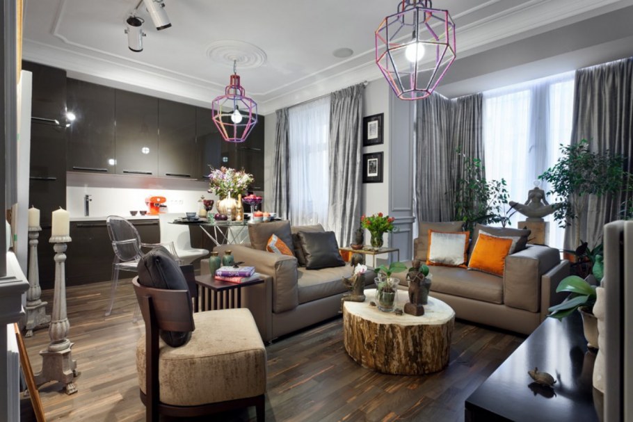 Яркий Эклектика интерьер