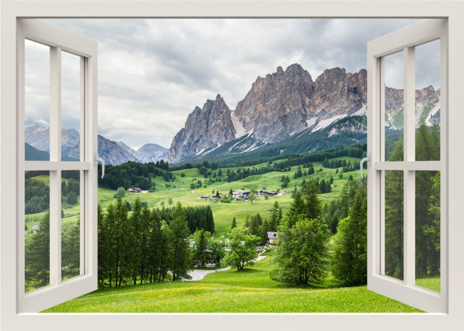 Окно горы фон