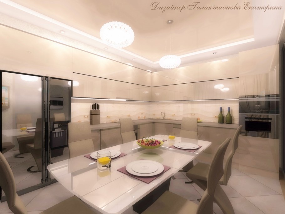 Бежевые кухни