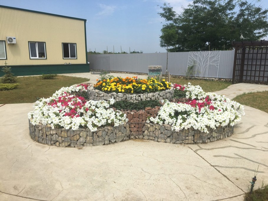 Габионы клумбы