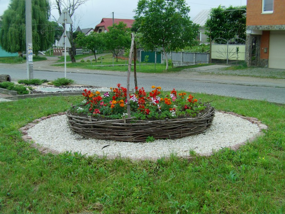 Однотонные клумбы и цветники