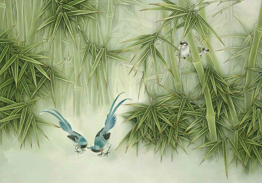 Китайская живопись цветы рыбы птицы