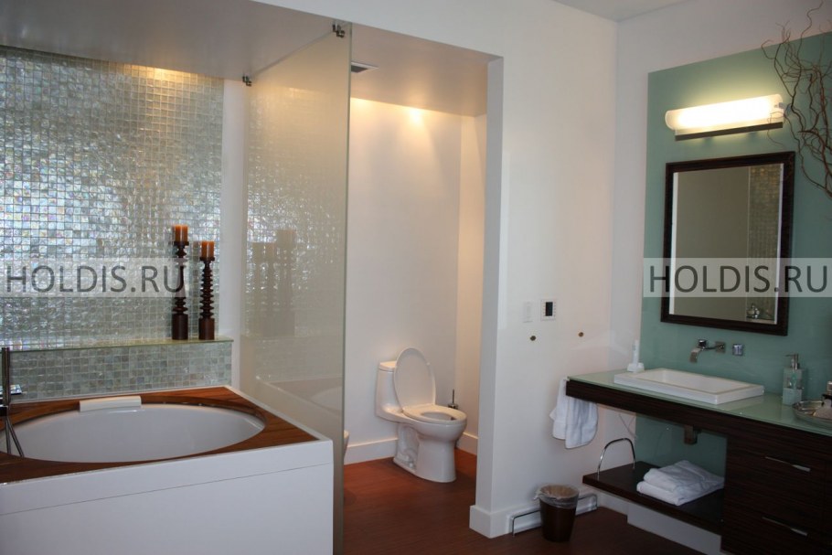 Стеклянная перегородка в ванную комнату