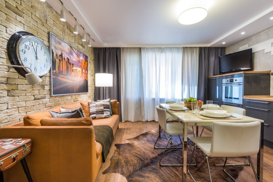 Кухня гостиная икеа 20м