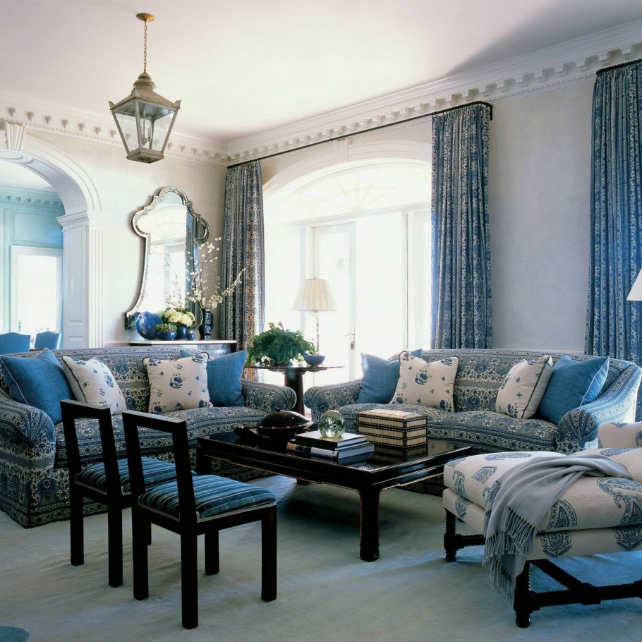 Гостиннаяв голубых тонах