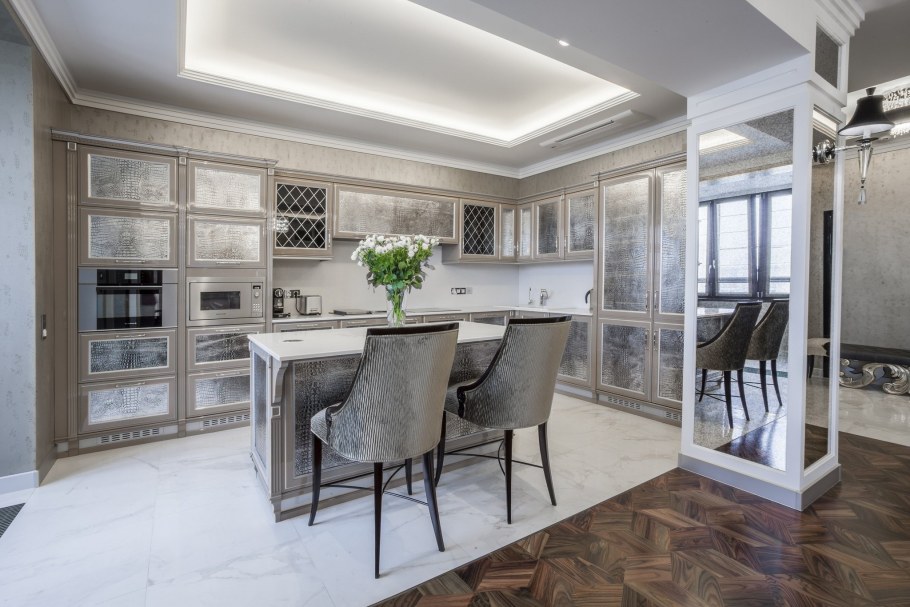 Американская Неоклассика в интерьере кухни