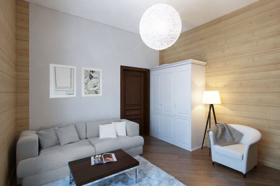 Имитация бруса в интерьере квартиры