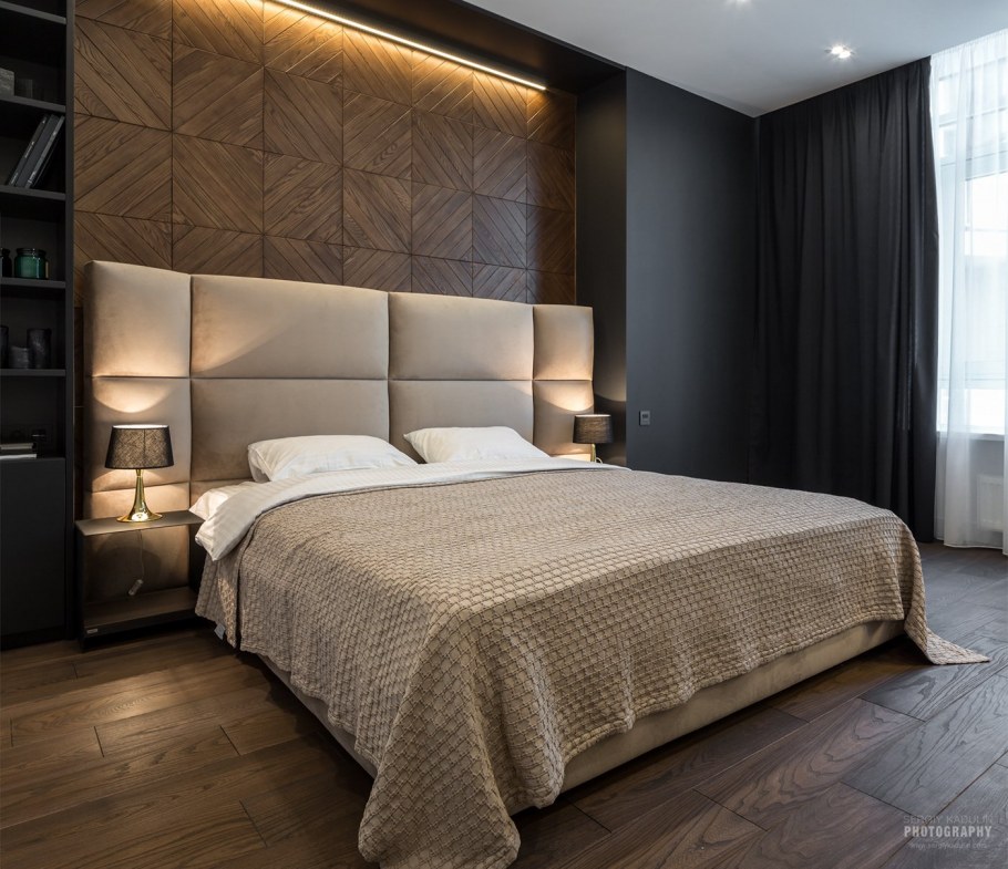 Стеновые панели из ткани для спальни