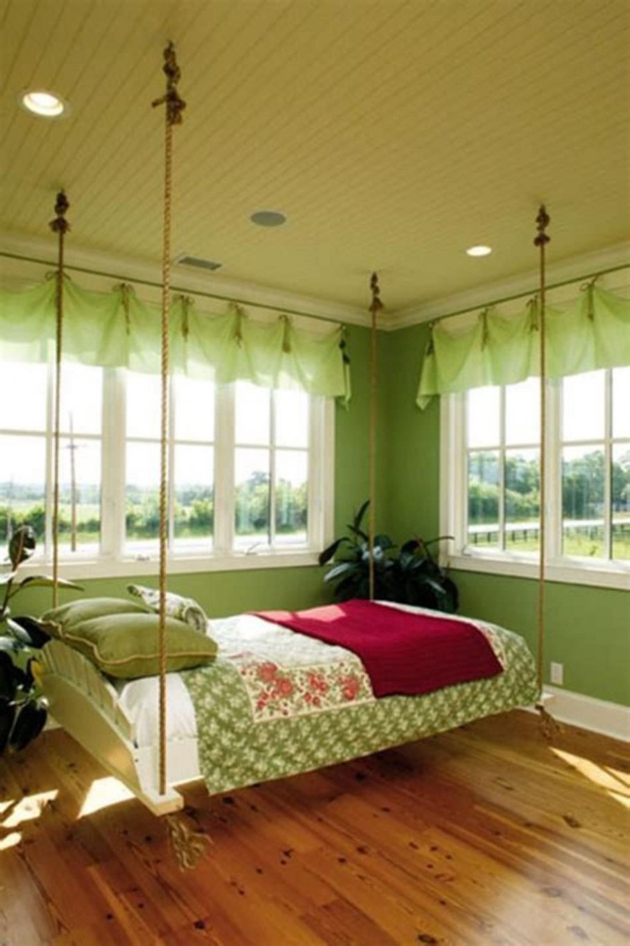 Спальня в Прованс стиле в срубовом доме