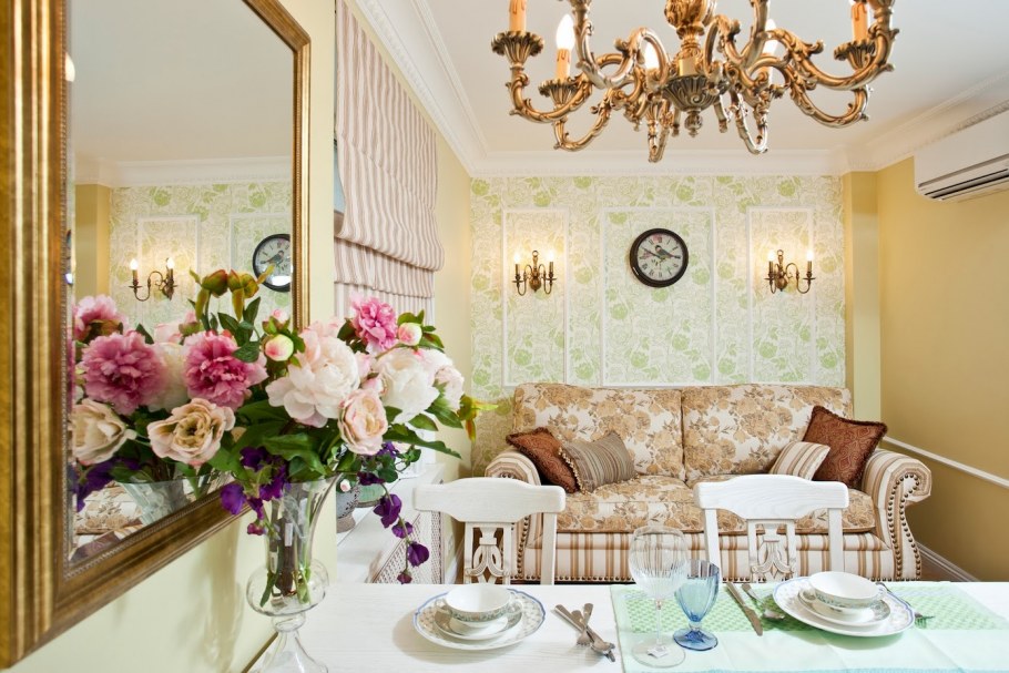 Интерьер однокомнатной квартиры 40 кв.м в стиле Прованс