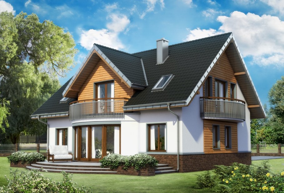 Мансардный дом