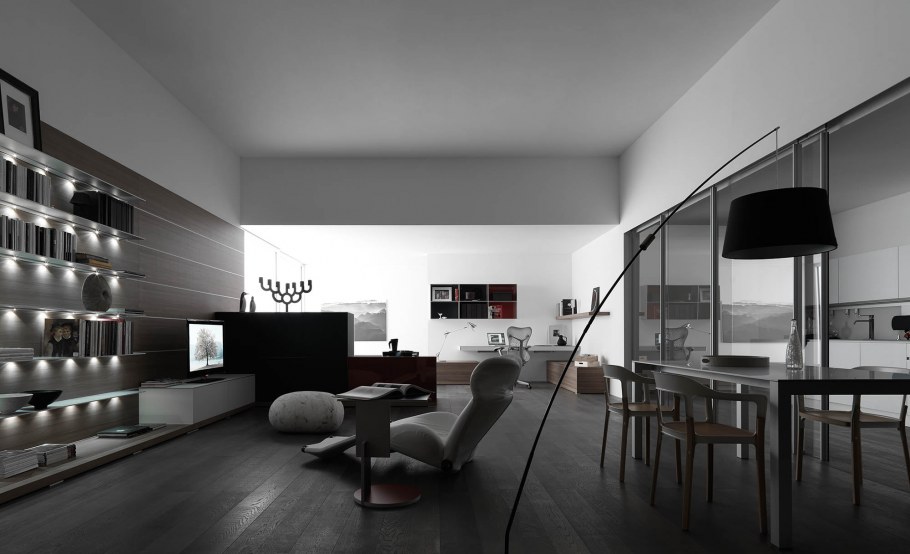 Черно белый фон интерьер