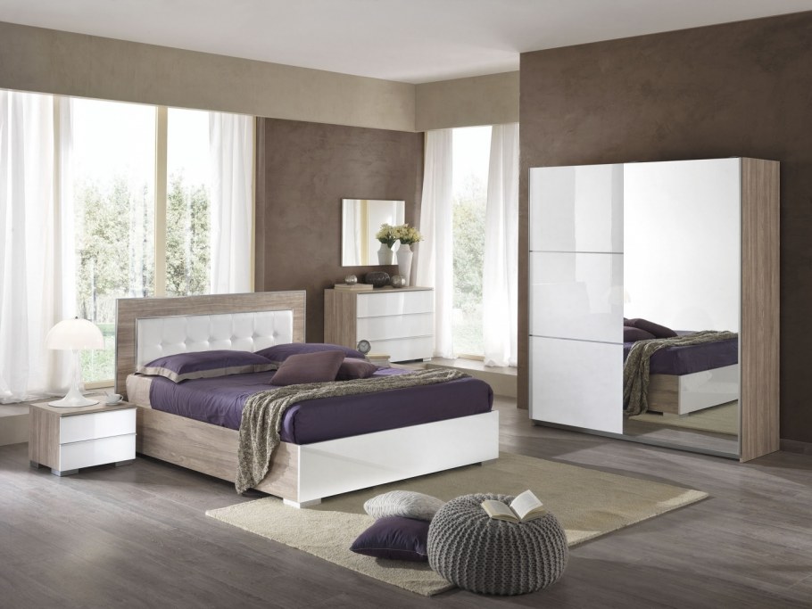 Спальный гарнитур комплект орех Лион хайтек