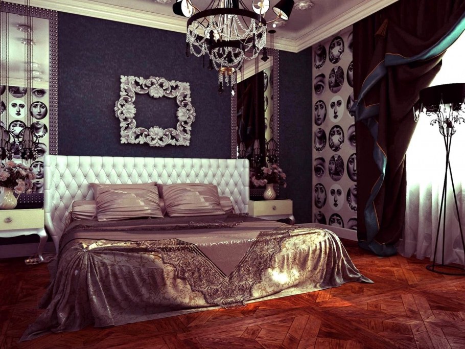 Черные обои в интерьере