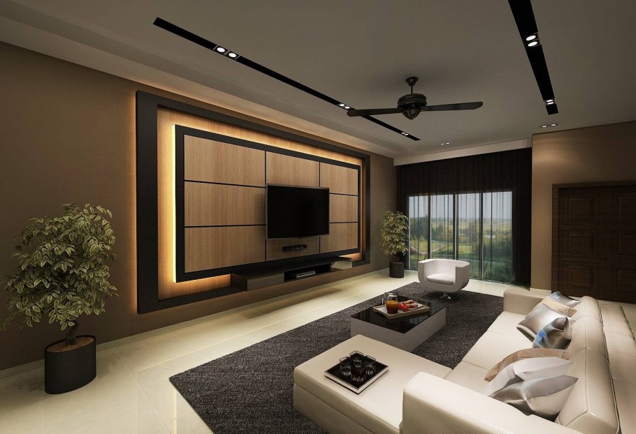 Телестена в гостиной