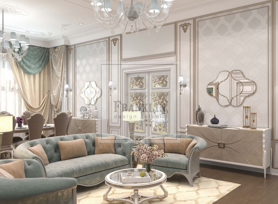 Гостиная в стиле Неоклассика, американская классика