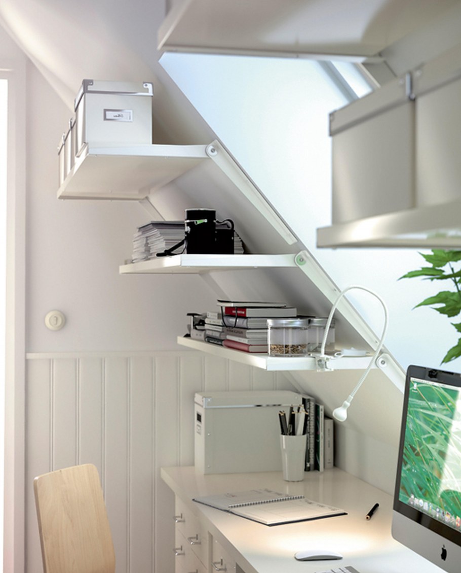 Встроенные шкафы в мансардном этаже