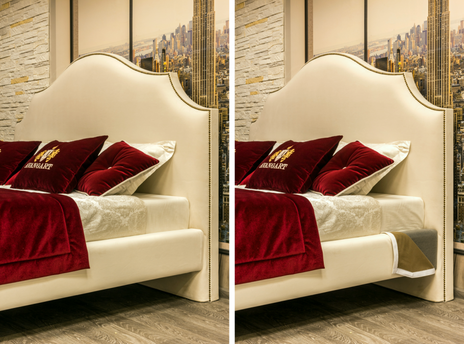 Кровать с фигурным изголовьем