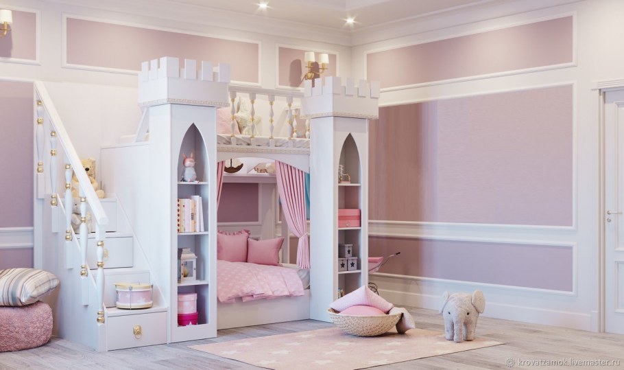 Кровать замок для девочки
