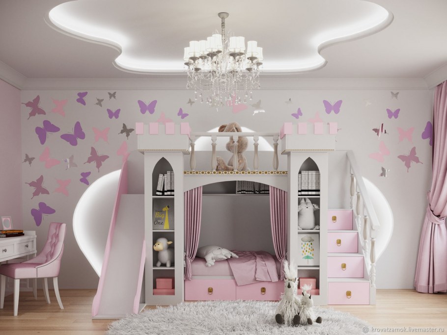 Детская кровать замок для девочки