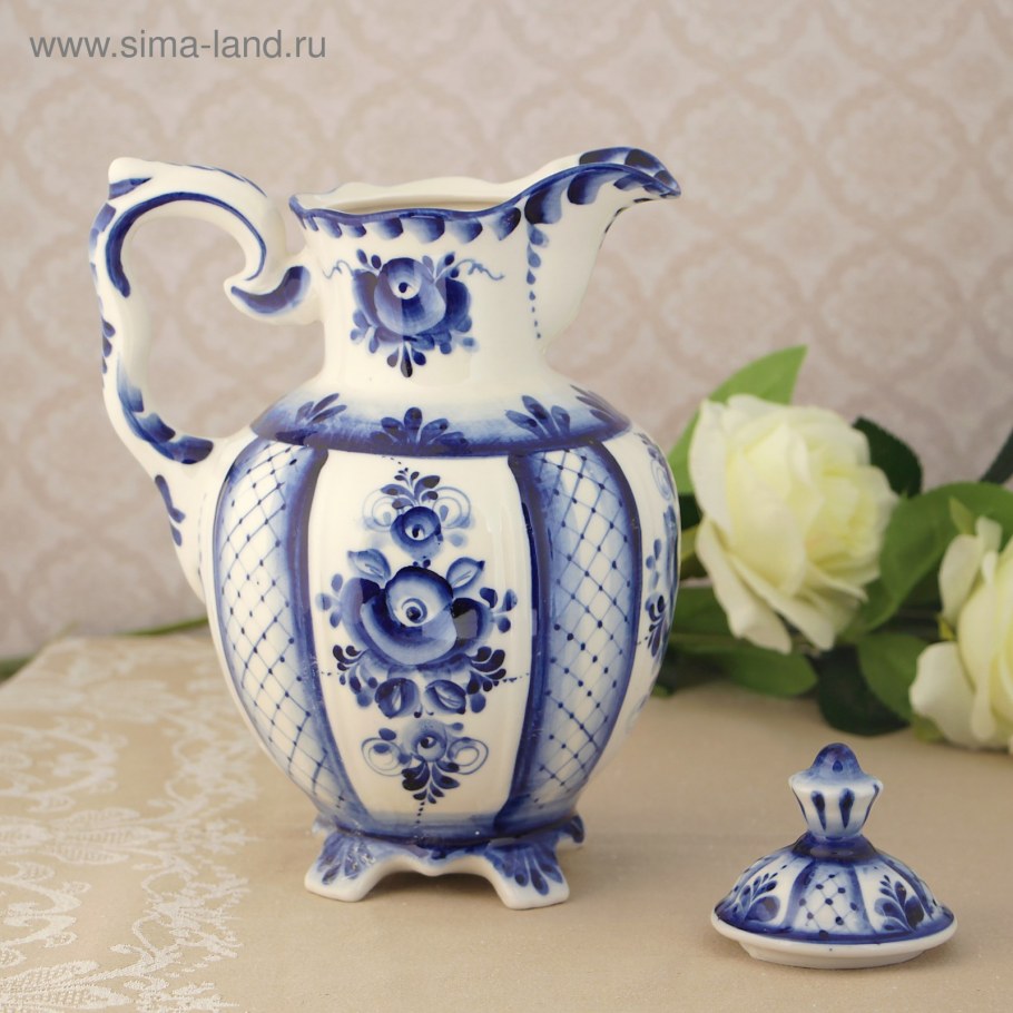 Гжельский кувшин кобальт