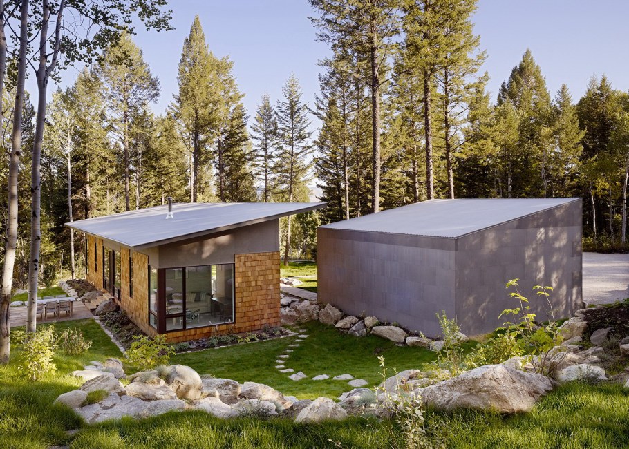 Дачный дом с односкатной крышей